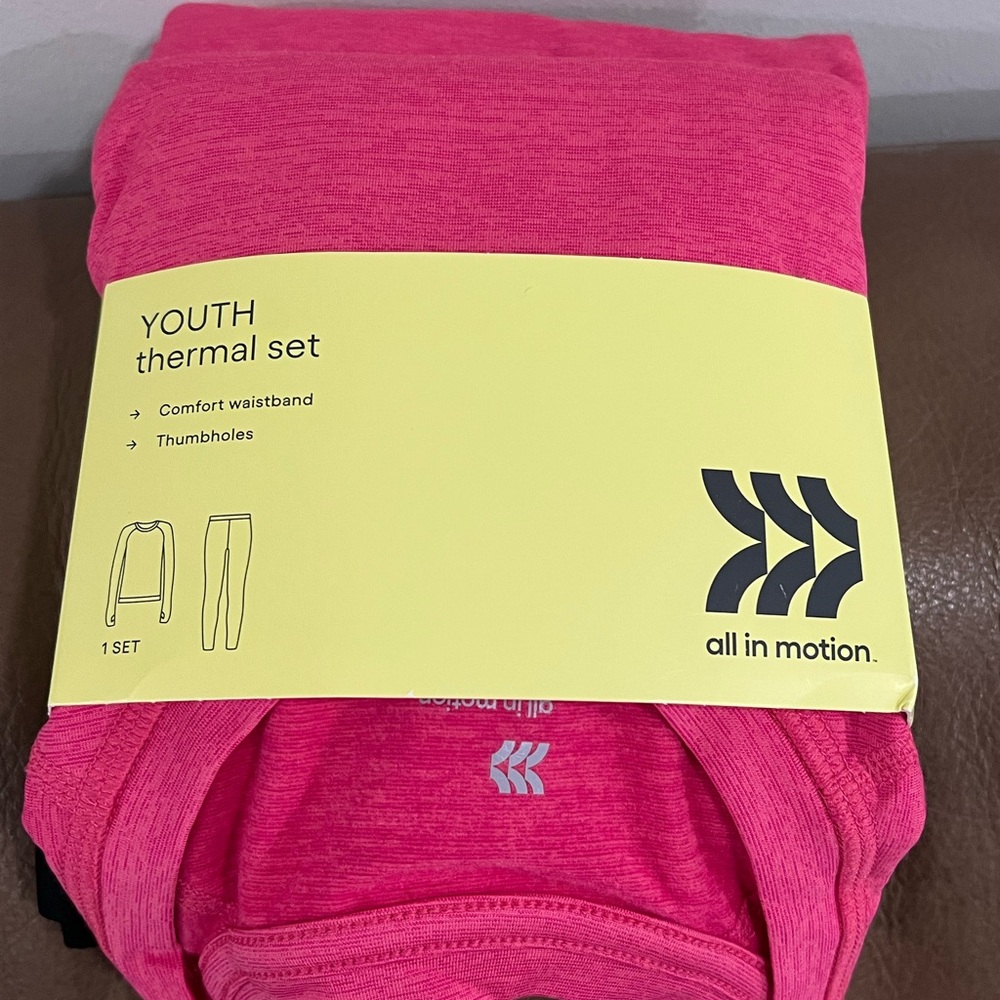All in Motion Kids Thermal Set in Bright Pink